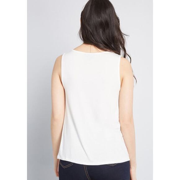 Anthropologie Skies are Blue White Embroidered Sleeveless Tank XSP - Picture 6 of 15